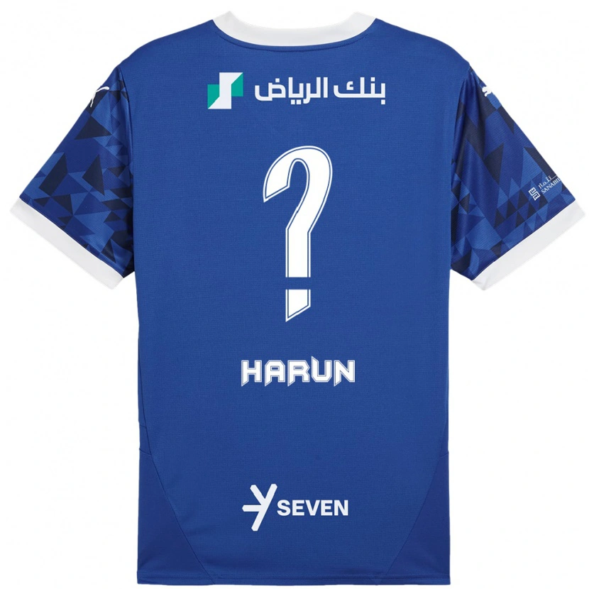 Danxen Mann Saud Harun #0 Mørk Blå Hvit Hjemmetrøye Drakt Trøye 2024/25 Skjorter T-Skjorte