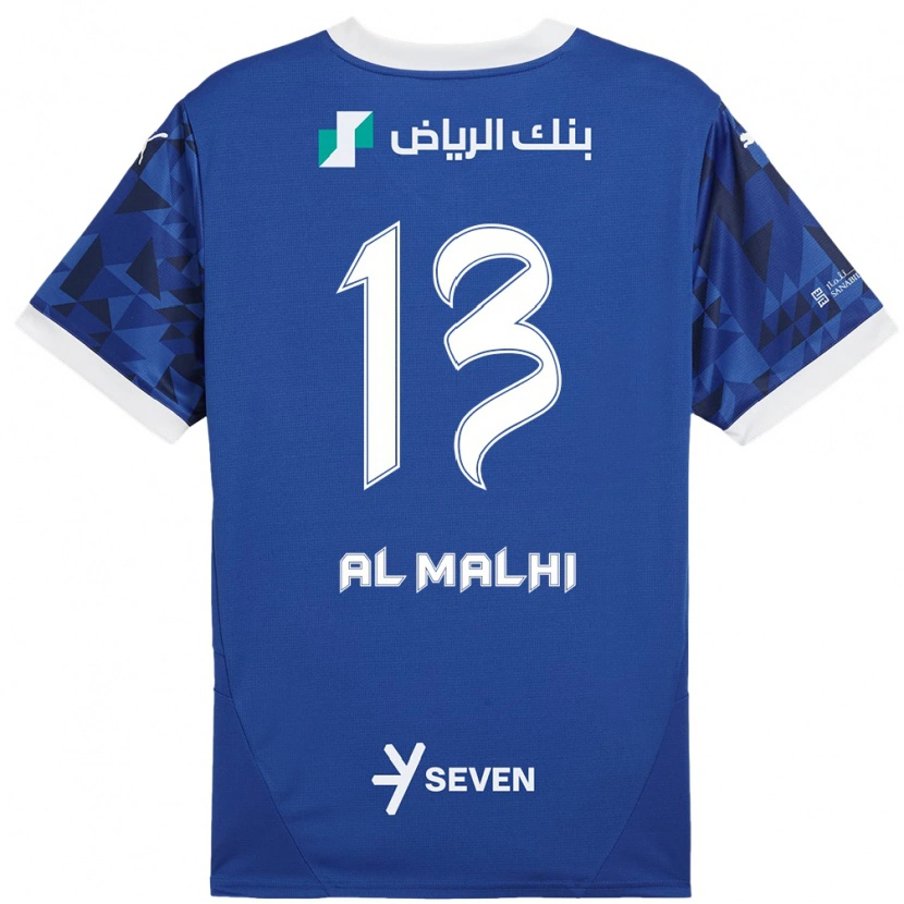 Danxen Mann Al Muhra Al-Malhi #13 Mørk Blå Hvit Hjemmetrøye Drakt Trøye 2024/25 Skjorter T-Skjorte