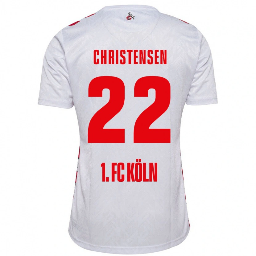 Danxen Mann Jacob Christensen #22 Hvit Rød Hjemmetrøye Drakt Trøye 2024/25 Skjorter T-Skjorte