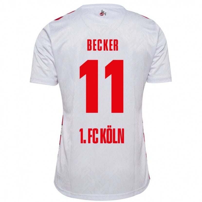 Danxen Mann Marlon Becker #11 Hvit Rød Hjemmetrøye Drakt Trøye 2024/25 Skjorter T-Skjorte