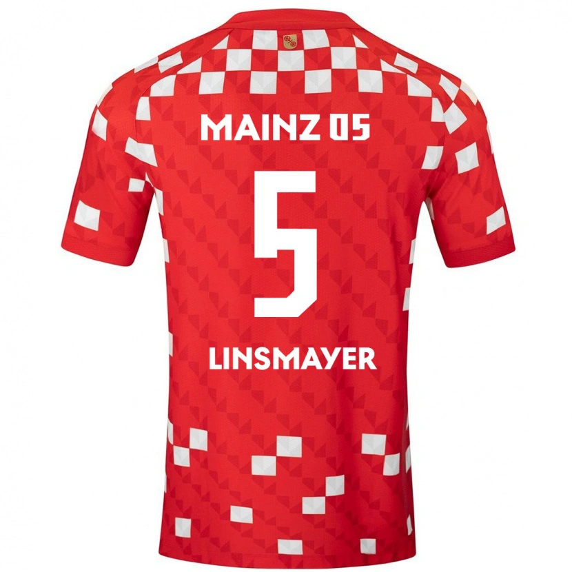 Danxen Mann Denis Linsmayer #5 Hvit Rød Hjemmetrøye Drakt Trøye 2024/25 Skjorter T-Skjorte