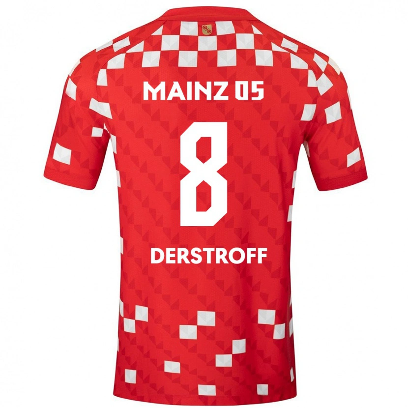 Danxen Mann Julian-Maurice Derstroff #8 Hvit Rød Hjemmetrøye Drakt Trøye 2024/25 Skjorter T-Skjorte