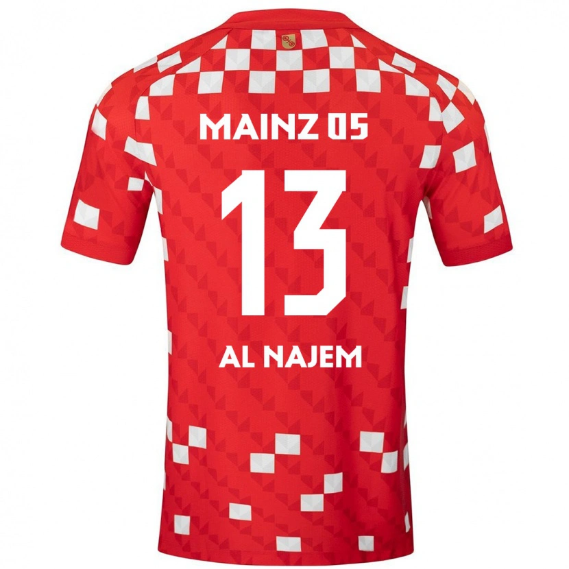 Danxen Mann Salma Al Najem #13 Hvit Rød Hjemmetrøye Drakt Trøye 2024/25 Skjorter T-Skjorte