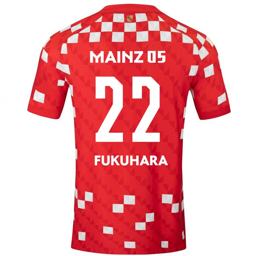 Danxen Mann Yuuka Fukuhara #22 Hvit Rød Hjemmetrøye Drakt Trøye 2024/25 Skjorter T-Skjorte