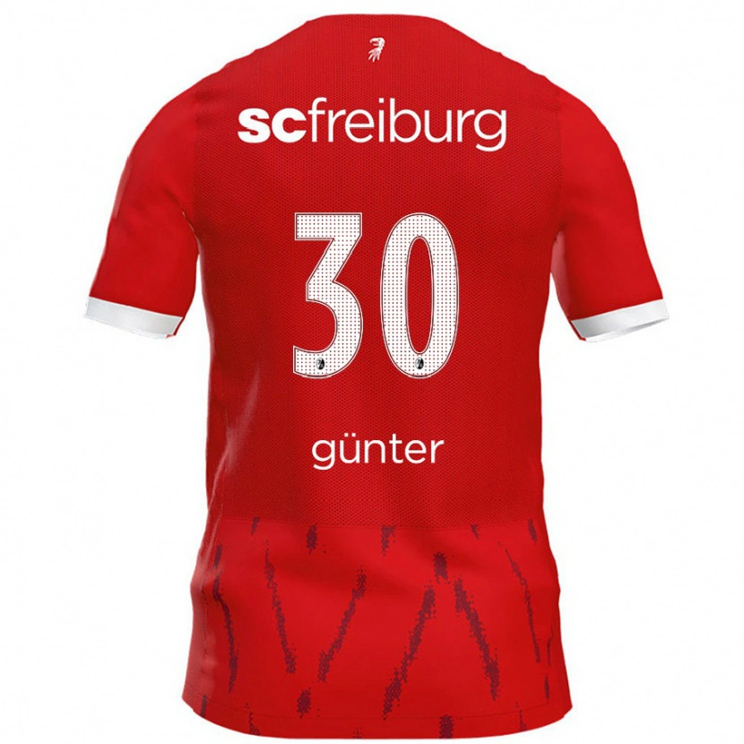Danxen Mann Christian Günter #30 Rød Hjemmetrøye Drakt Trøye 2024/25 Skjorter T-Skjorte