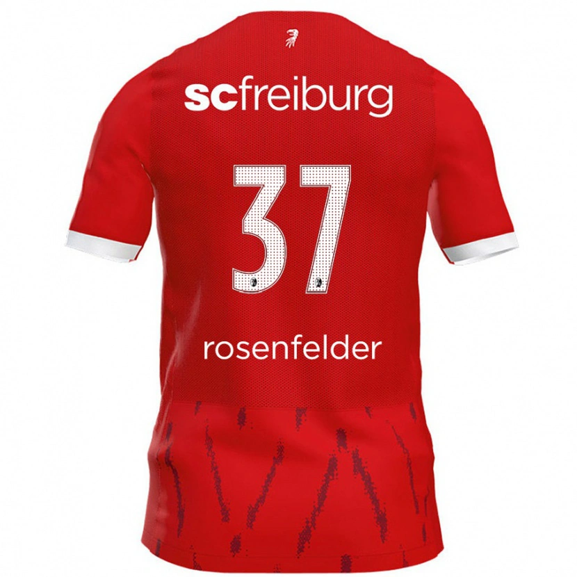 Danxen Mann Max Rosenfelder #37 Rød Hjemmetrøye Drakt Trøye 2024/25 Skjorter T-Skjorte