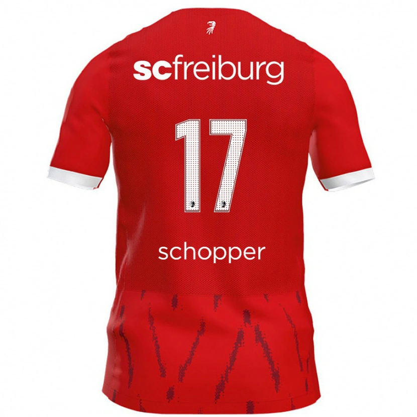 Danxen Mann David Schopper #17 Rød Hjemmetrøye Drakt Trøye 2024/25 Skjorter T-Skjorte