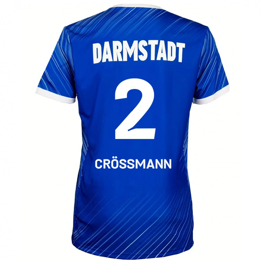 Danxen Mann Elias Crößmann #2 Blå Hvit Hjemmetrøye Drakt Trøye 2024/25 Skjorter T-Skjorte