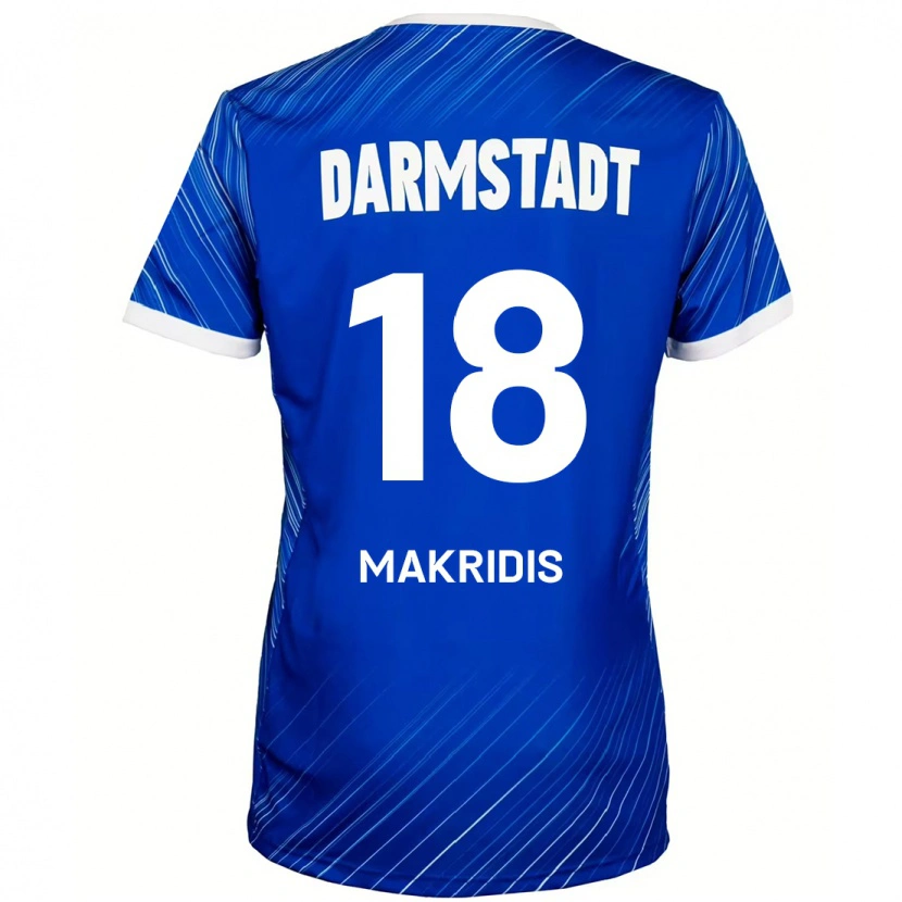Danxen Mann Georgios Makridis #18 Blå Hvit Hjemmetrøye Drakt Trøye 2024/25 Skjorter T-Skjorte