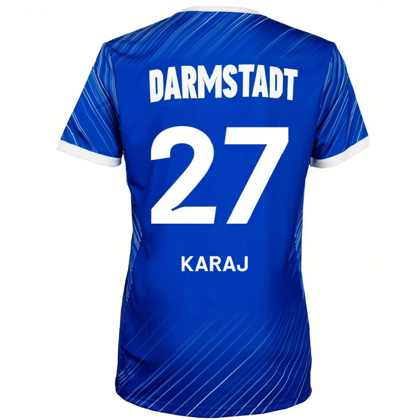 Danxen Mann Eraldo Karaj #27 Blå Hvit Hjemmetrøye Drakt Trøye 2024/25 Skjorter T-Skjorte