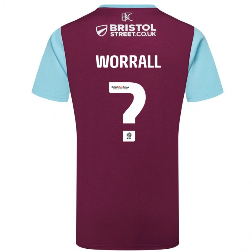 Danxen Mann Joe Worrall #0 Burgund Himmelblå Hjemmetrøye Drakt Trøye 2024/25 Skjorter T-Skjorte