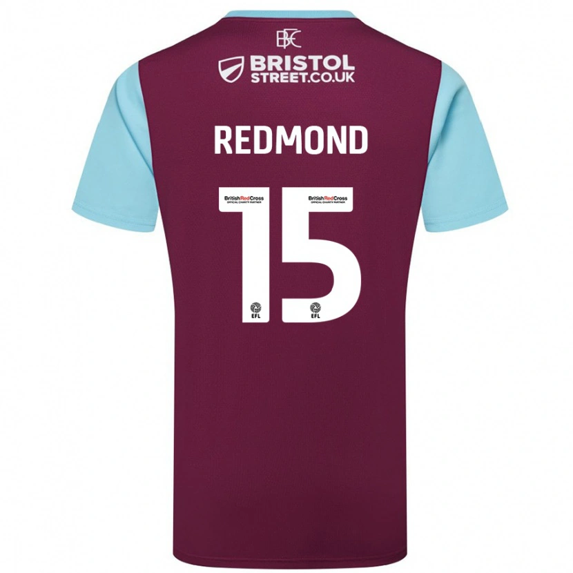 Danxen Mann Nathan Redmond #15 Burgund Himmelblå Hjemmetrøye Drakt Trøye 2024/25 Skjorter T-Skjorte