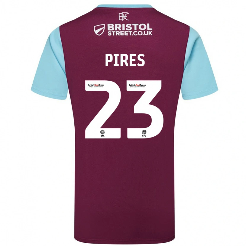 Danxen Mann Lucas Pires #23 Burgund Himmelblå Hjemmetrøye Drakt Trøye 2024/25 Skjorter T-Skjorte