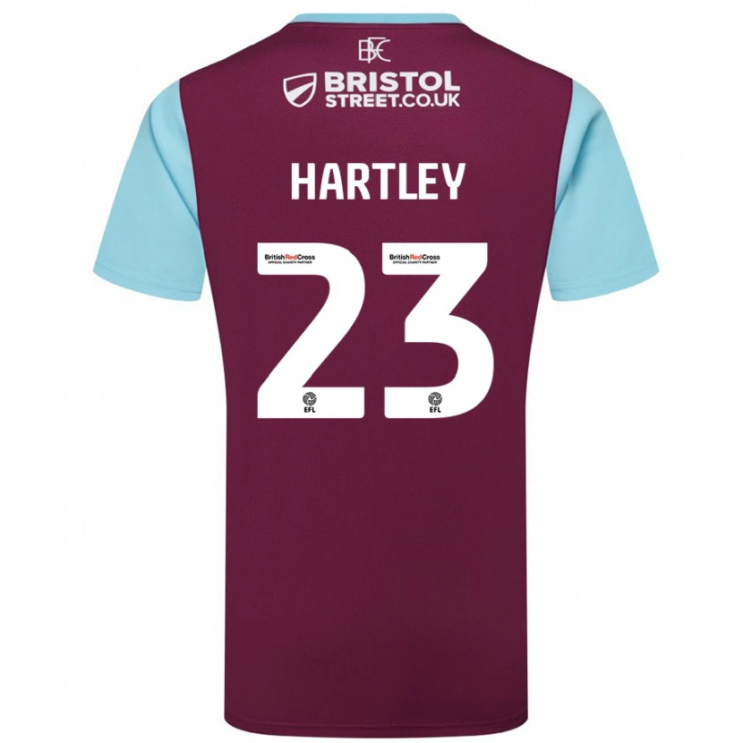 Danxen Mann Naomi Hartley #23 Burgund Himmelblå Hjemmetrøye Drakt Trøye 2024/25 Skjorter T-Skjorte