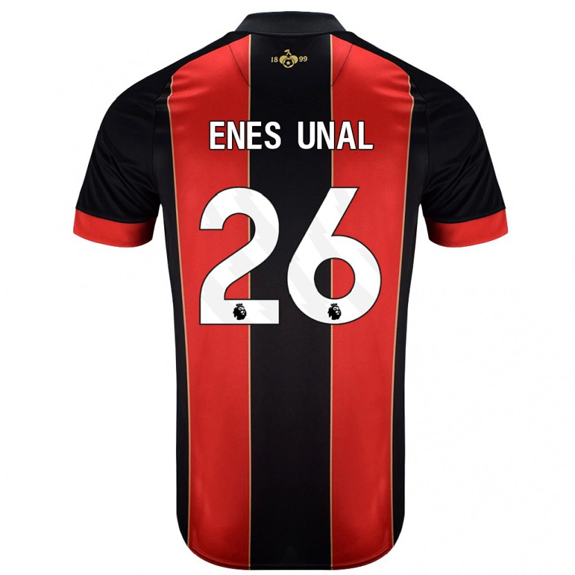 Danxen Mann Enes Ünal #26 Rød Svart Hjemmetrøye Drakt Trøye 2024/25 Skjorter T-Skjorte