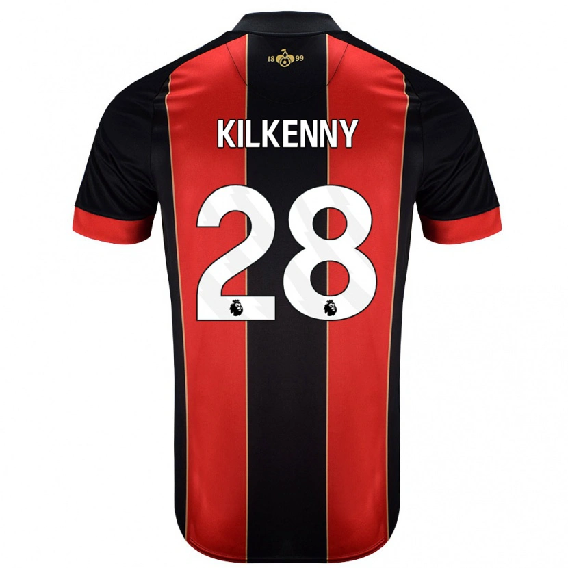 Danxen Mann Gavin Kilkenny #28 Rød Svart Hjemmetrøye Drakt Trøye 2024/25 Skjorter T-Skjorte
