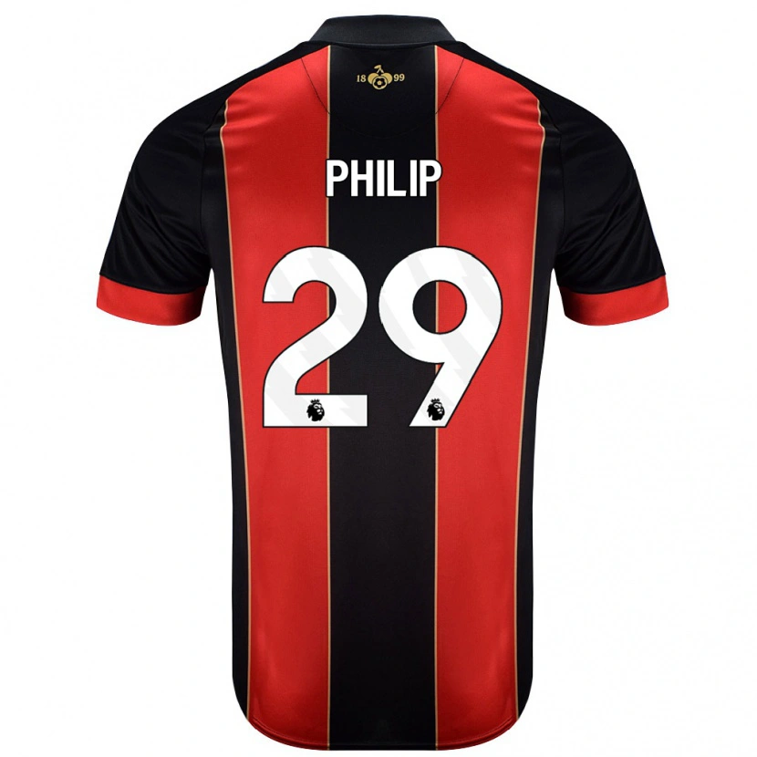 Danxen Mann Philip Billing #29 Rød Svart Hjemmetrøye Drakt Trøye 2024/25 Skjorter T-Skjorte