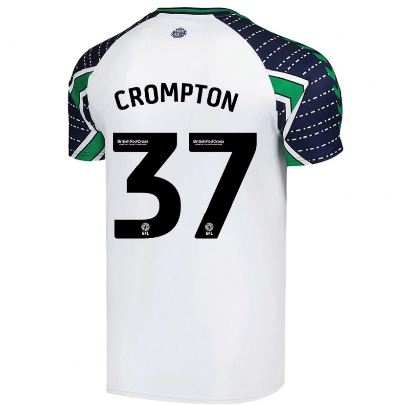 Danxen Mann Ben Crompton #37 Hvit Bortetrøye Drakt Trøye 2024/25 Skjorter T-Skjorte