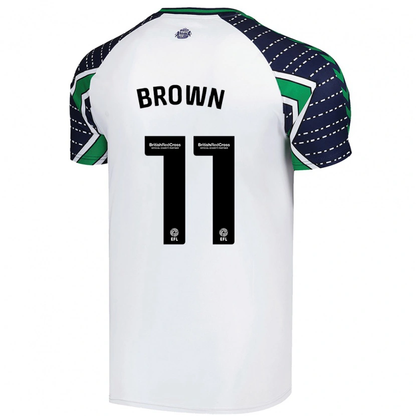 Danxen Mann Jessica Brown #11 Hvit Bortetrøye Drakt Trøye 2024/25 Skjorter T-Skjorte