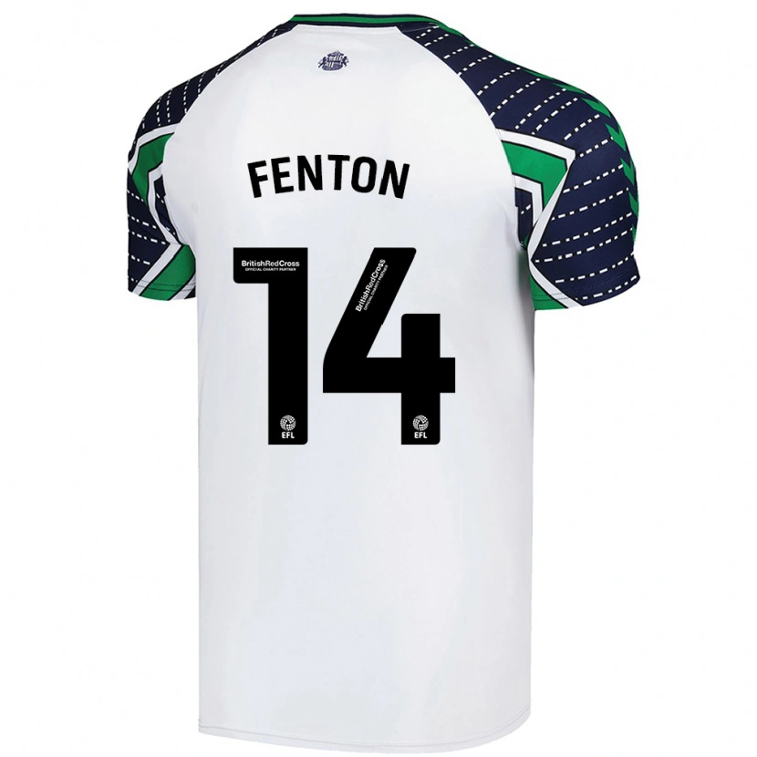 Danxen Mann Natasha Fenton #14 Hvit Bortetrøye Drakt Trøye 2024/25 Skjorter T-Skjorte