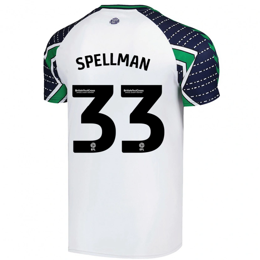 Danxen Mann Michael Spellman #33 Hvit Bortetrøye Drakt Trøye 2024/25 Skjorter T-Skjorte
