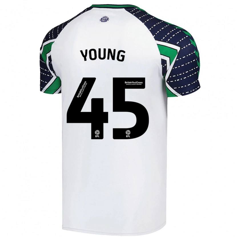 Danxen Mann Matthew Young #45 Hvit Bortetrøye Drakt Trøye 2024/25 Skjorter T-Skjorte