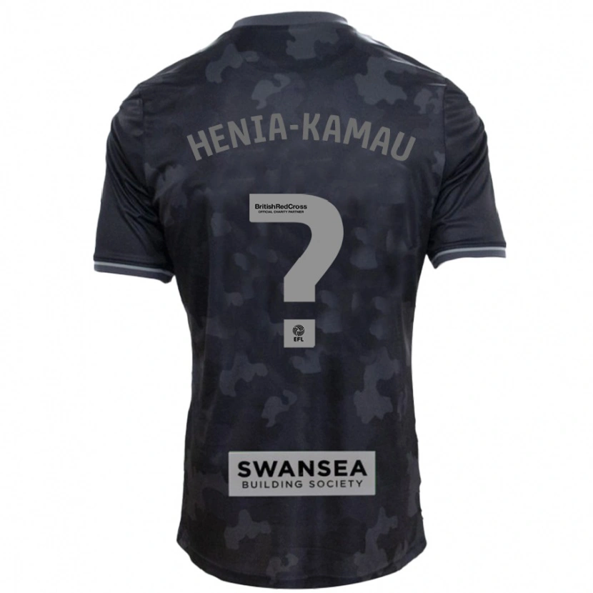 Danxen Mann Sammy Henia-Kamau #0 Svart Bortetrøye Drakt Trøye 2024/25 Skjorter T-Skjorte
