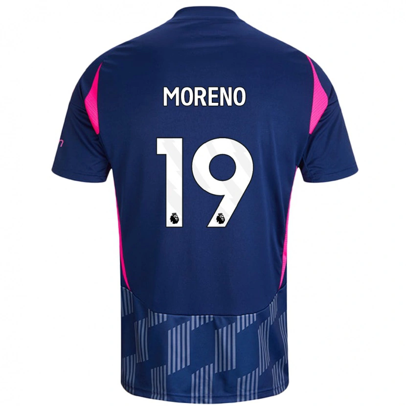 Danxen Mann Álex Moreno #19 Kongeblå Rosa Bortetrøye Drakt Trøye 2024/25 Skjorter T-Skjorte