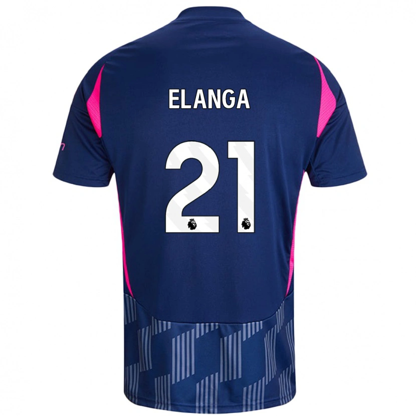 Danxen Mann Anthony Elanga #21 Kongeblå Rosa Bortetrøye Drakt Trøye 2024/25 Skjorter T-Skjorte