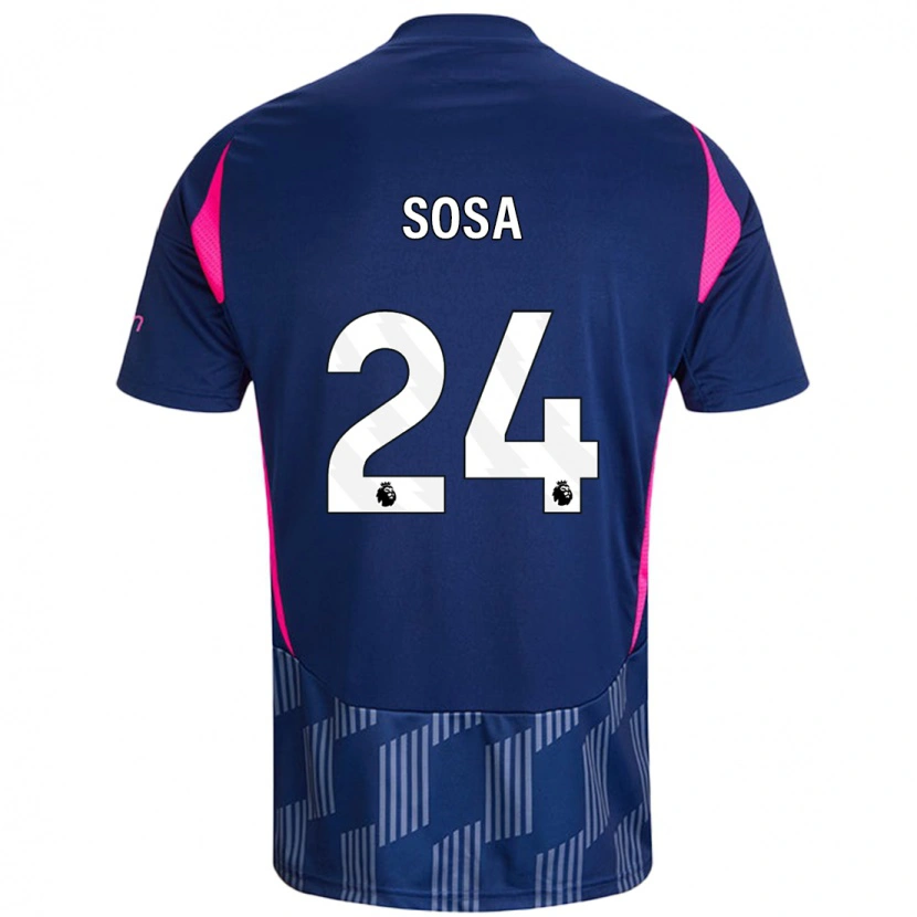Danxen Mann Ramón Sosa #24 Kongeblå Rosa Bortetrøye Drakt Trøye 2024/25 Skjorter T-Skjorte