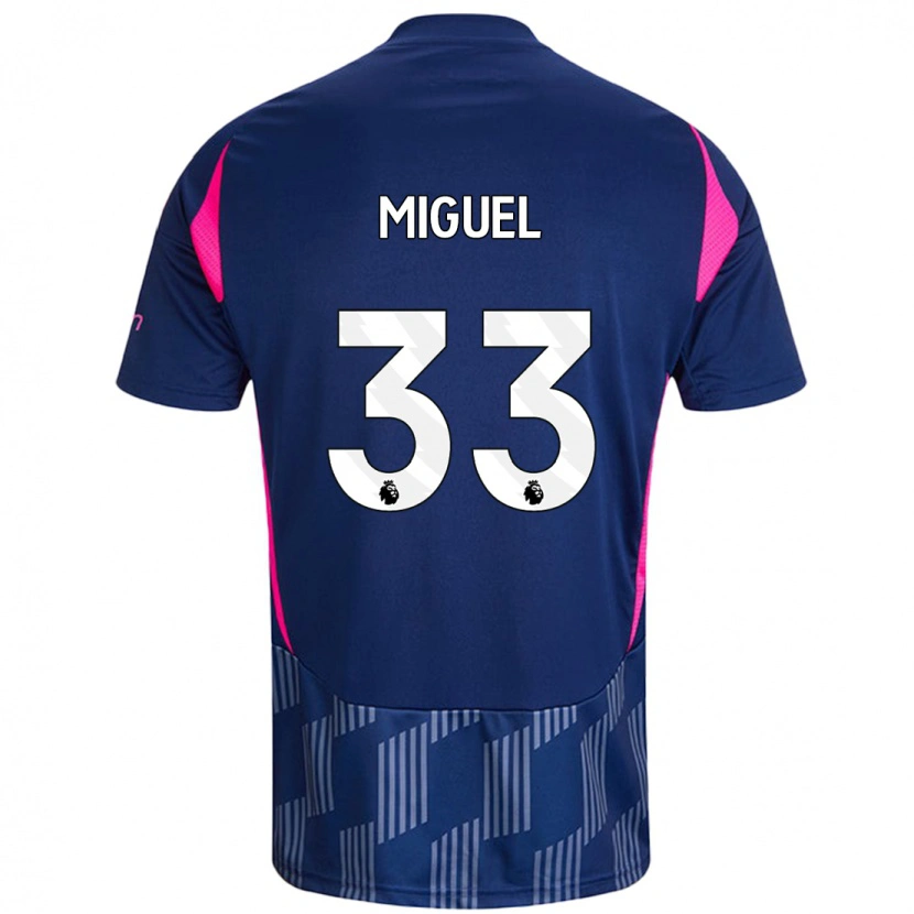 Danxen Mann Carlos Miguel #33 Kongeblå Rosa Bortetrøye Drakt Trøye 2024/25 Skjorter T-Skjorte