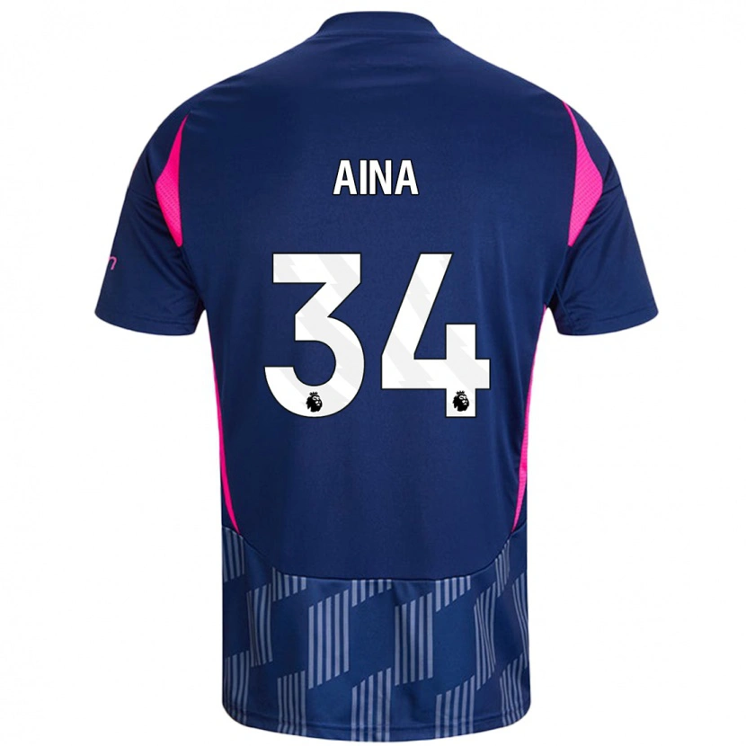 Danxen Mann Ola Aina #34 Kongeblå Rosa Bortetrøye Drakt Trøye 2024/25 Skjorter T-Skjorte