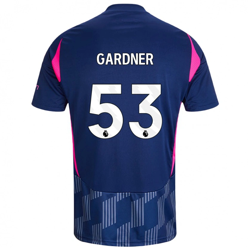 Danxen Mann Joe Gardner #53 Kongeblå Rosa Bortetrøye Drakt Trøye 2024/25 Skjorter T-Skjorte
