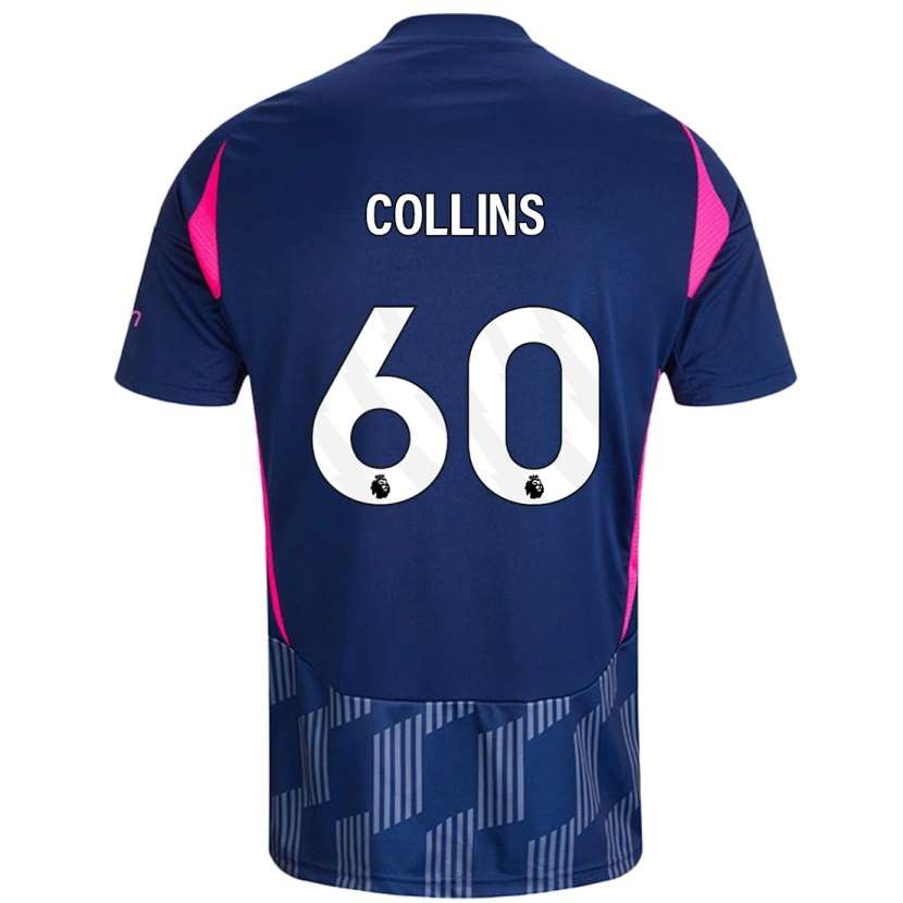 Danxen Mann Sam Collins #60 Kongeblå Rosa Bortetrøye Drakt Trøye 2024/25 Skjorter T-Skjorte