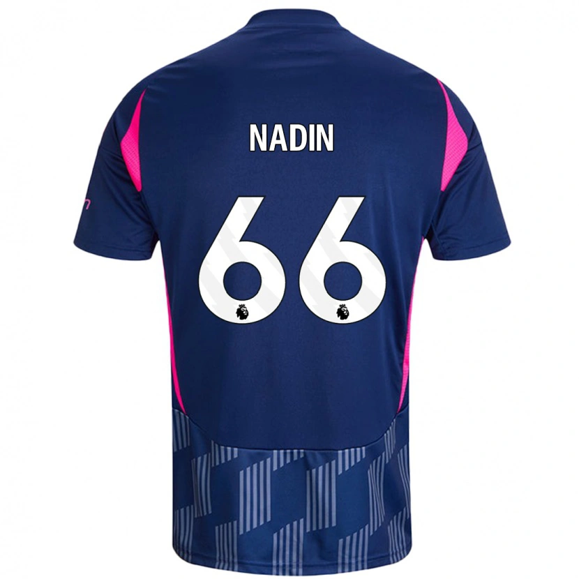 Danxen Mann Jack Nadin #66 Kongeblå Rosa Bortetrøye Drakt Trøye 2024/25 Skjorter T-Skjorte