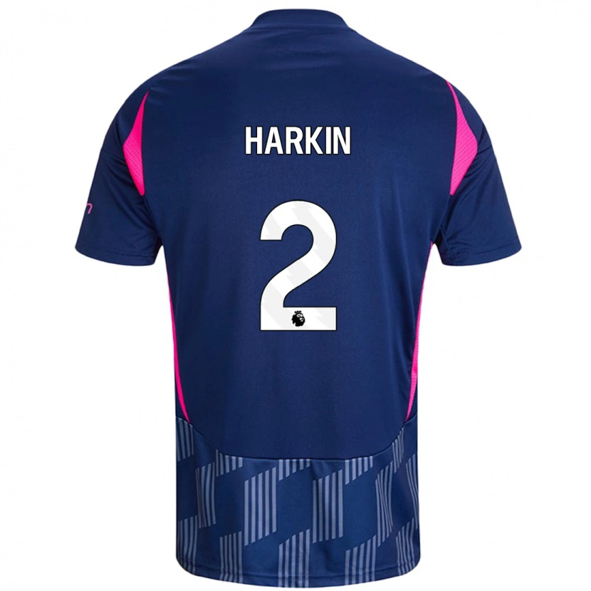 Danxen Mann Lyndsey Harkin #2 Kongeblå Rosa Bortetrøye Drakt Trøye 2024/25 Skjorter T-Skjorte