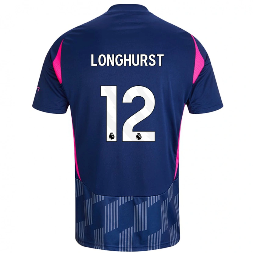 Danxen Mann Kate Longhurst #12 Kongeblå Rosa Bortetrøye Drakt Trøye 2024/25 Skjorter T-Skjorte