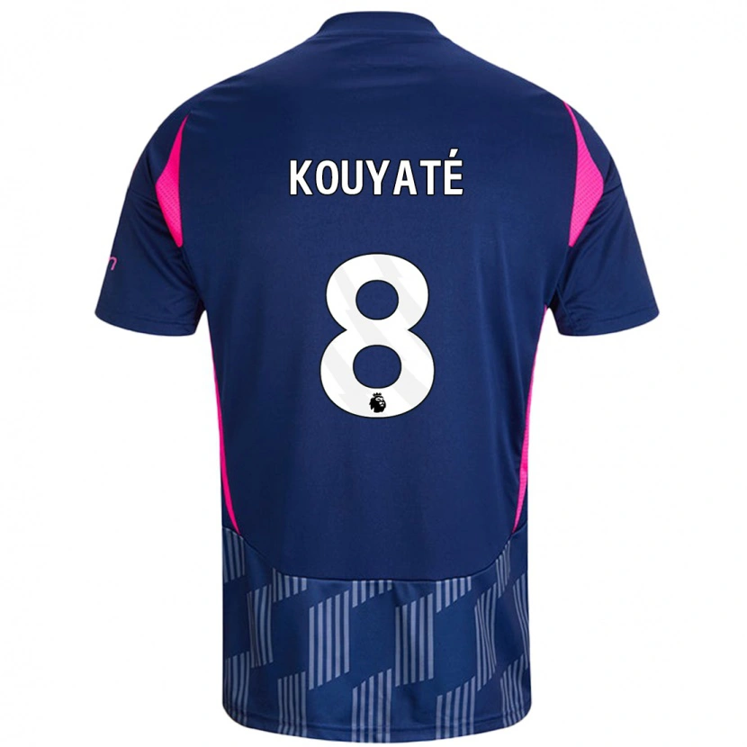 Danxen Mann Cheikhou Kouyaté #8 Kongeblå Rosa Bortetrøye Drakt Trøye 2024/25 Skjorter T-Skjorte