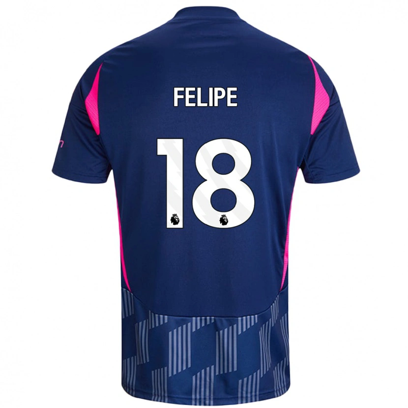 Danxen Mann Felipe #18 Kongeblå Rosa Bortetrøye Drakt Trøye 2024/25 Skjorter T-Skjorte