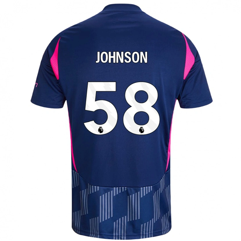 Danxen Mann Pharrell Johnson #58 Kongeblå Rosa Bortetrøye Drakt Trøye 2024/25 Skjorter T-Skjorte