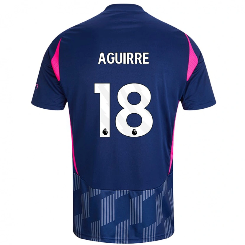 Danxen Mann Aja Aguirre #18 Kongeblå Rosa Bortetrøye Drakt Trøye 2024/25 Skjorter T-Skjorte