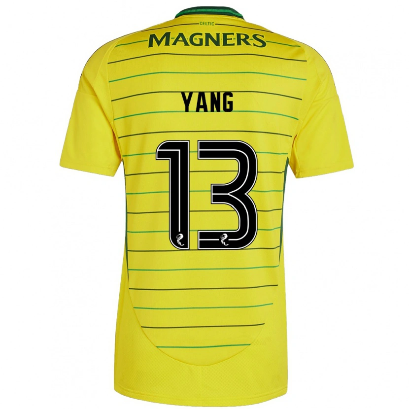 Danxen Mann Hyun-Jun Yang #13 Gul Bortetrøye Drakt Trøye 2024/25 Skjorter T-Skjorte
