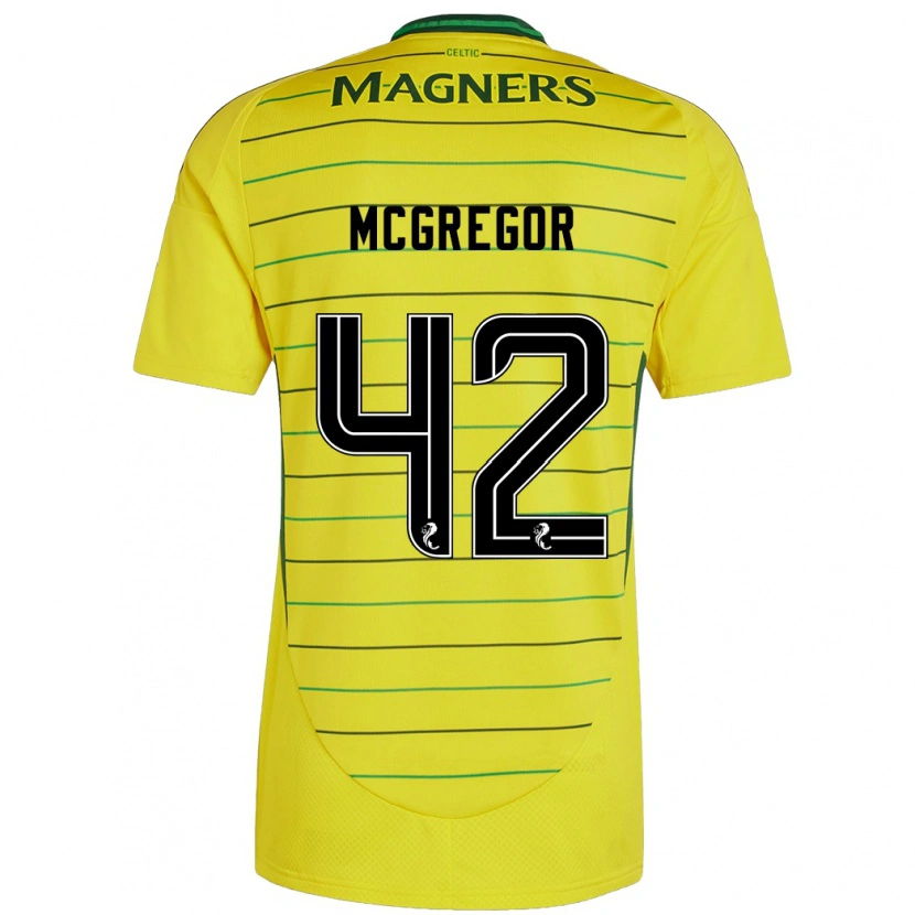 Danxen Mann Callum Mcgregor #42 Gul Bortetrøye Drakt Trøye 2024/25 Skjorter T-Skjorte