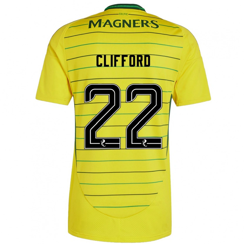 Danxen Mann Lucy Ashworth-Clifford #22 Gul Bortetrøye Drakt Trøye 2024/25 Skjorter T-Skjorte