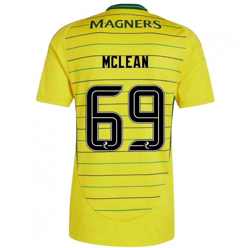 Danxen Mann Kai Mclean #69 Gul Bortetrøye Drakt Trøye 2024/25 Skjorter T-Skjorte