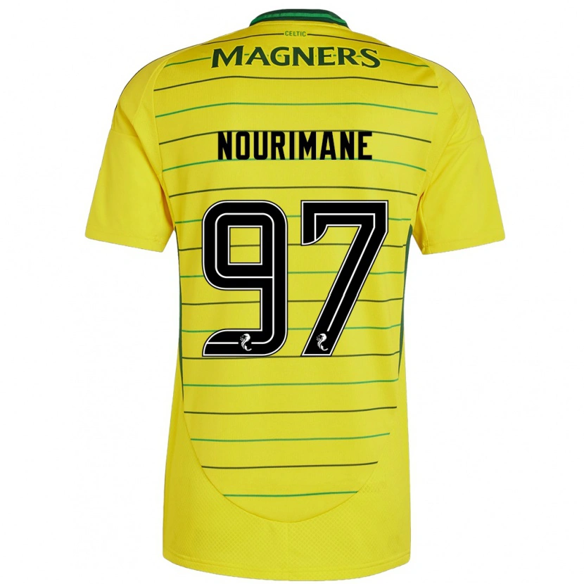 Danxen Mann Addi Nourimane #97 Gul Bortetrøye Drakt Trøye 2024/25 Skjorter T-Skjorte