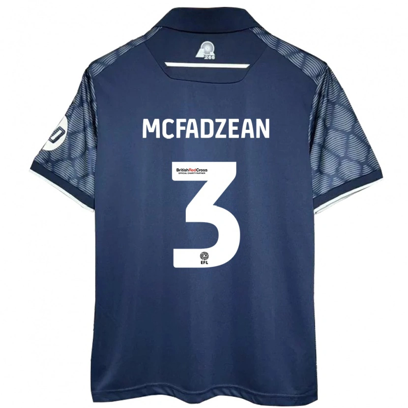 Danxen Mann Callum Mcfadzean #3 Svart Bortetrøye Drakt Trøye 2024/25 Skjorter T-Skjorte