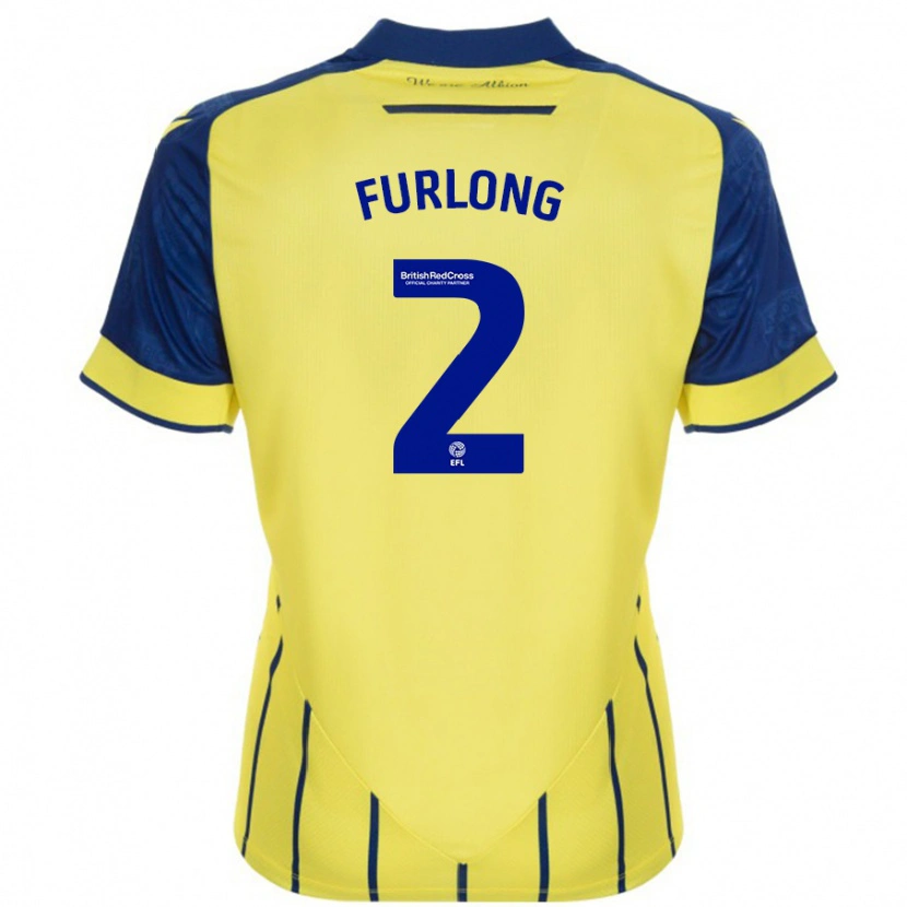 Danxen Mann Darnell Furlong #2 Gul Blå Bortetrøye Drakt Trøye 2024/25 Skjorter T-Skjorte