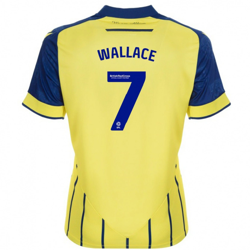 Danxen Mann Jed Wallace #7 Gul Blå Bortetrøye Drakt Trøye 2024/25 Skjorter T-Skjorte
