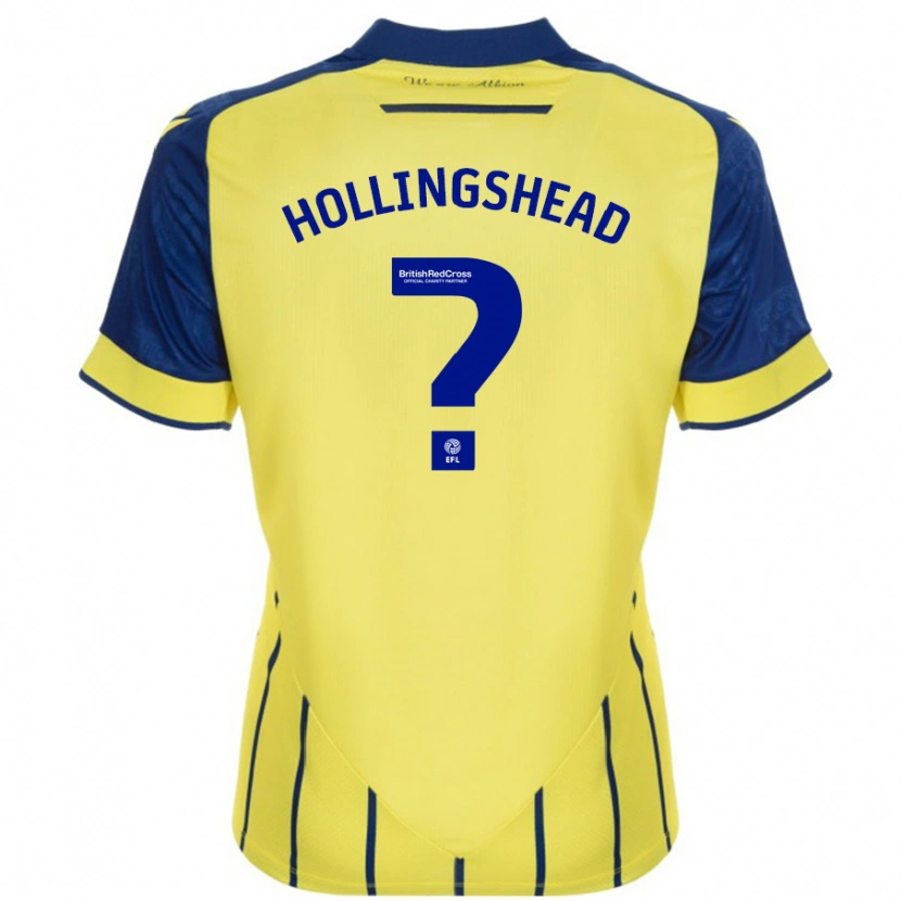 Danxen Mann Ronnie Hollingshead #0 Gul Blå Bortetrøye Drakt Trøye 2024/25 Skjorter T-Skjorte
